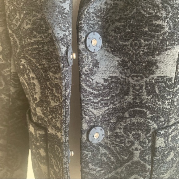 Liz Claiborne Classics Blazer Brocade Jacket Paisley Baroque Black on Black S - Picture 8 of 14